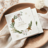 Merry Little Baby shower Neutral Wreath Servet