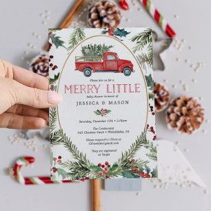 Merry Little Baby shower nodigt Kaart Greenery uit
