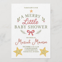 Merry Little Baby Shower Uitnodiging