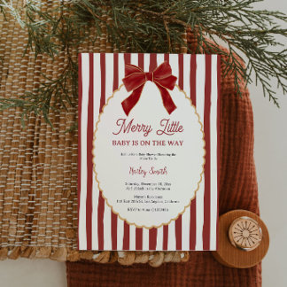 Merry Little Baby Shower Uitnodiging voor Meisje
