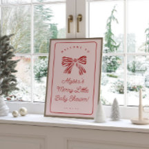 Merry Little Baby Shower Welkom Bord met Strik