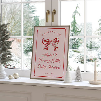 Merry Little Baby Shower Welkom Bord met Strik Poster
