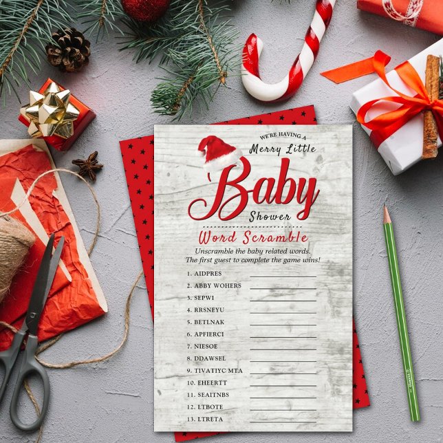 Merry Little Baby shower Word Scramble (Creator heeft geüpload)