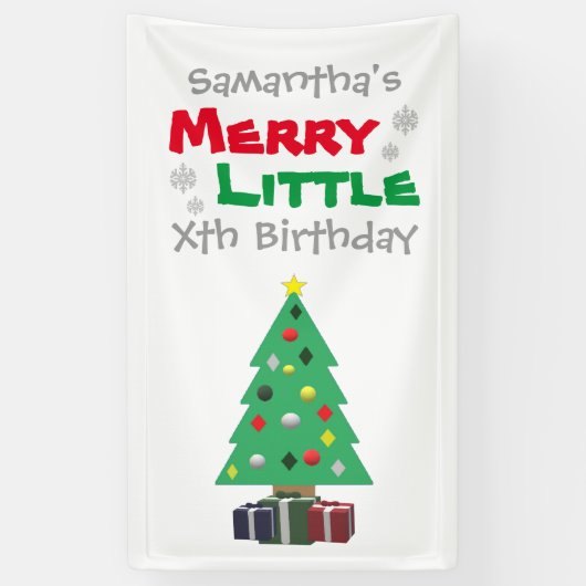 Merry Little Birthday Spandoek (Verticaal)