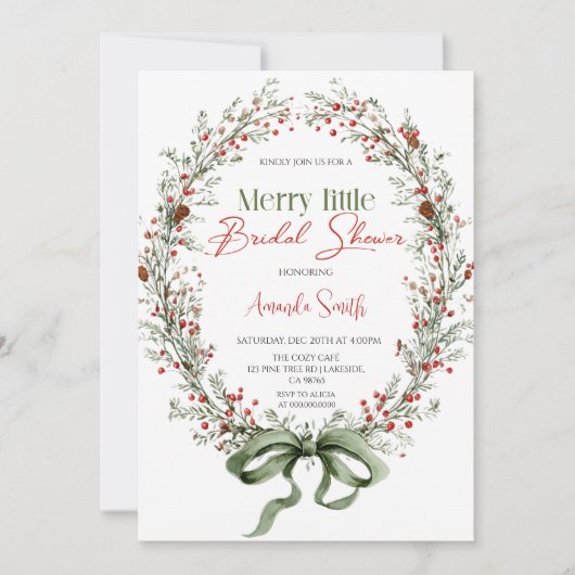  Merry little botanical Bridal shower Invitation (Devant)