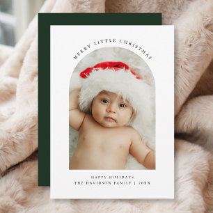 Merry Little Christmas Baby Family Arch Foto Feestdagenkaart