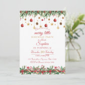 Merry Little Christmas Birthday Invitation (Debout devant)