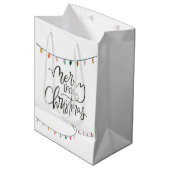 Merry Little Christmas Bright String of Lights Medium Cadeauzakje (Voorkant Gekanteld)