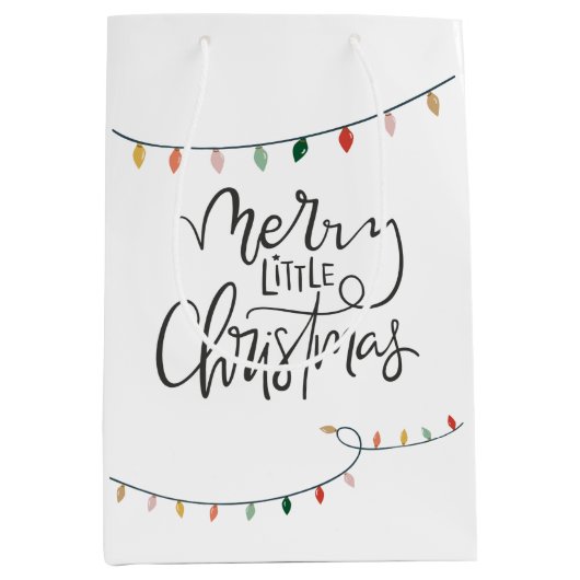 Merry Little Christmas Bright String of Lights Medium Cadeauzakje (Voorkant)