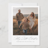 Merry Little Christmas Dark Muted Photo Card Feestdagenkaart (Voorkant)