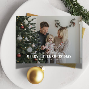 Merry Little Christmas Family Overlay Fotokaart Feestdagenkaart