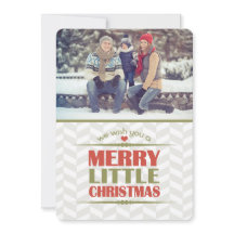 Merry Little Christmas Foto Platte Kaarten