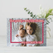 Merry Little Christmas Frame Card Feestdagenkaart (Staand voorkant)