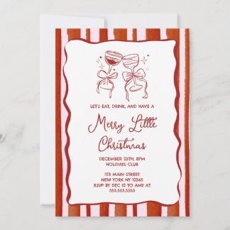 Merry little Christmas Party Invitation Kaart