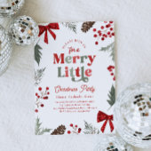Merry Little Christmas Party Invitation Kaart