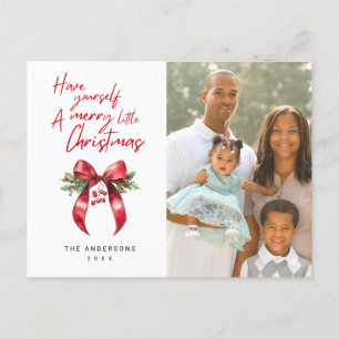 Merry Little Christmas Photo Holiday Briefkaart