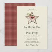 Merry Little Christmas Rustic Baby shower Kaart (Voorkant / Achterkant)