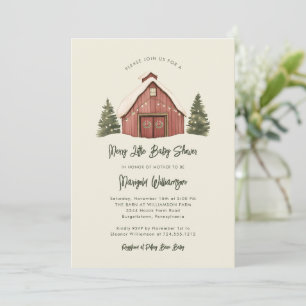 Merry Little Christmas Rustic Baby shower Kaart