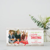 Merry Little Christmas Rustic Kaart (Staand voorkant)