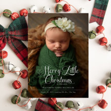 Merry Little Christmas Script Baby Foto Geboorte