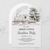 Merry Little Christmas Train Party Invitation (Devant / Derrière)