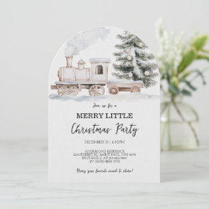 Merry Little Christmas Train Party Uitnodiging