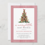 Merry Little Christmas Tree Baby Shower Kaart (Voorkant)