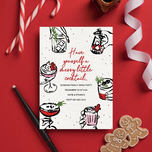 Merry Little Cocktails beroemd gemaakt door Red Ty Kaart