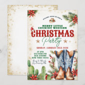 Merry Little Country Western kerstfeest Kaart (Voorkant / Achterkant)