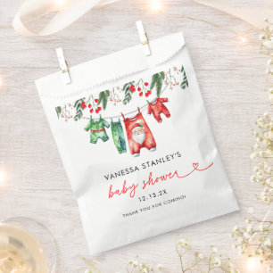 Merry Little Floral Christmas Santa Baby shower Bedankzakje