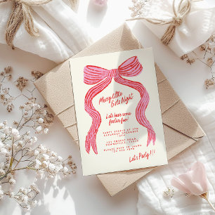 Merry Little Girls Night Uitnodiging Roze Rode S
