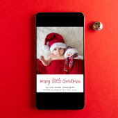 Merry Little Kerstfeest 4 Foto Birth Aankondiging