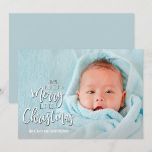 Merry Little KerstPhoto Birth Announements Feestdagenkaart