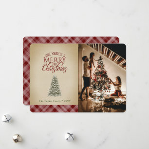 Merry Little Kersttree Dark Red Pset Feestdagenkaart