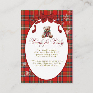 Merry Little Red Bow Christmas Plaid Books Requast Informatiekaartje