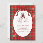 Merry Little Red Bow Christmas Plaid  Kaart (Voorkant)