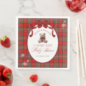 Merry Little Red Bow Christmas Plaid  Servet (Insitu)