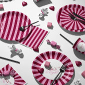 Merry little red stripe Christmas Party Invitation