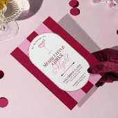 Merry little red stripe Christmas Party Invitation