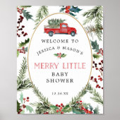 Merry Little Red Truck Baby shower Affiche de bien (Devant)