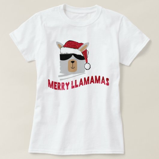 Merry Llamamas: Aangepaste Kerst Llama T-shirt (Design voorkant)