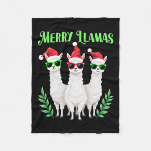 Merry Llamas Funny Christmas Llama Animal Holiday Fleece Deken