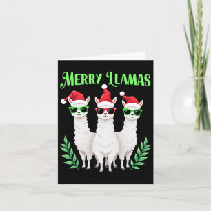 Merry Llamas Funny Christmas Llama Animal Holiday Kaart