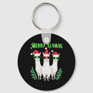 Merry Llamas Funny Christmas Llama Animal Holiday Sleutelhanger