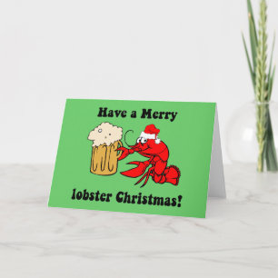 Merry lobster Christmas Feestdagen Kaart