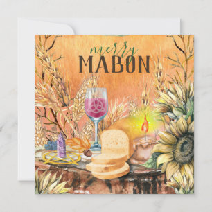 Merry Mabon Herfst Equinox Keltisch Wicca Altaar Feestdagenkaart