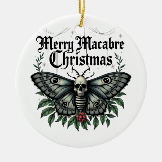 Merry Macabre Christmas Skull Moth Ornament (Voorkant)