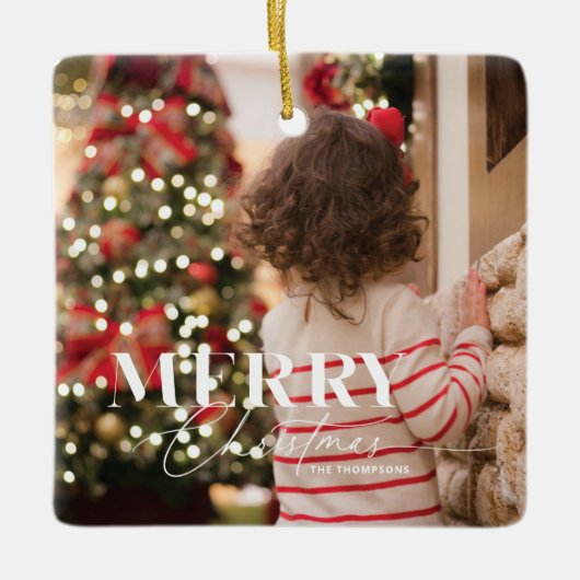 Merry Magic Christmas Foto Ornament (Voorkant)