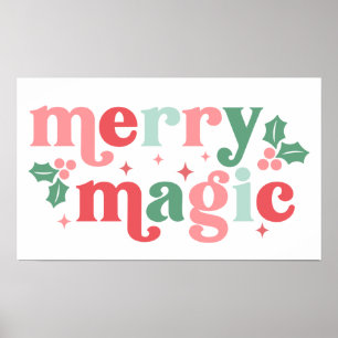 Merry Magic - Kleurrijke vakantietypografie Poster