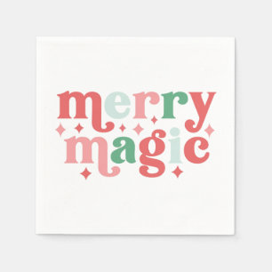 Merry Magic - Kleurrijke vakantietypografie Servet